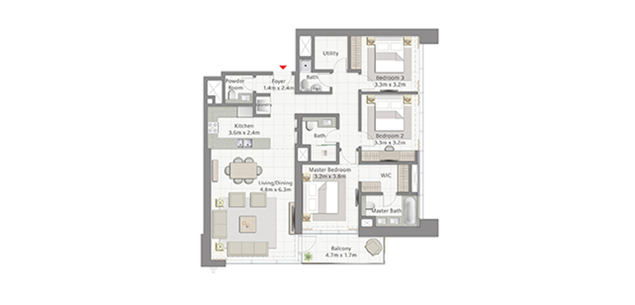 Apartment Plan - Creek Gate Tower 1