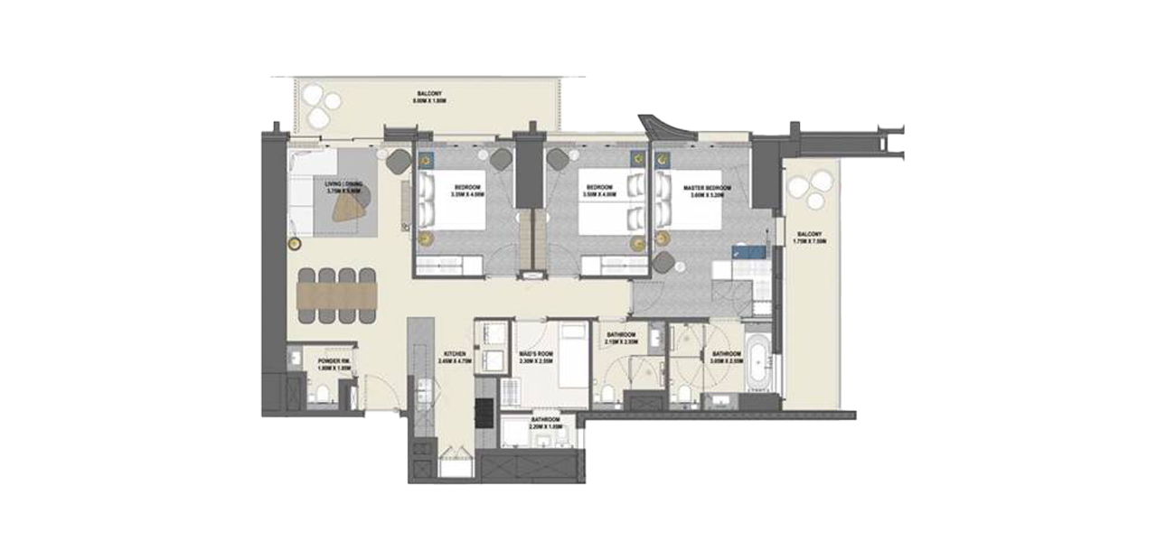 Apartment Plan - Vida Dubai Mall